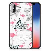 iPhone X | Xs Dierenprint Telefoonhoesje Flamingo Triangle iPhone X | Xs Dierenprint Telefoonhoesje Flamingo Triangle