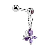 Jeweled Barbell with Charm Chirurgisch staal 316L / Belegde messing Barbells