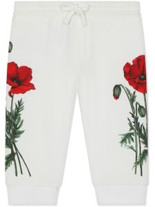 Dolce & Gabbana Kids pantalon de jogging à fleurs - Blanc