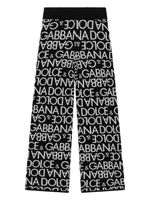 Dolce & Gabbana Kids monogram-jacquard knitted trousers - Noir - thumbnail