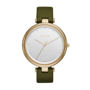 Horlogeband Skagen Skw2483 Leder Groen 14mm