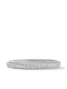 David Yurman bracelet en or blanc 18ct pavé de diamants - Argent