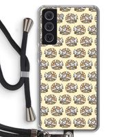 Slapende poes: Samsung Galaxy S21 FE Transparant Hoesje met koord