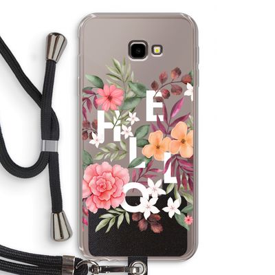 Hello in flowers: Samsung Galaxy J4 Plus Transparant Hoesje met koord