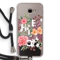 Hello in flowers: Samsung Galaxy J4 Plus Transparant Hoesje met koord