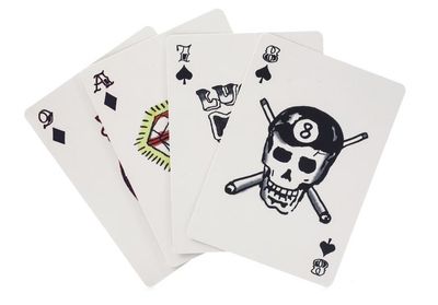 Kikkerland speelkaarten tattoo 5 x 7,5 cm karton blauw 54 delig Kikkerland speelkaarten tattoo 5 x 7,5 cm karton blauw 54 delig