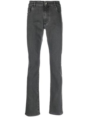 Billionaire jean slim à patch logo - Gris