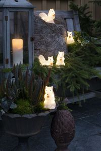 Verlicht paasfiguur voor binnen en buiten - 5 eekhoorns - 40 LEDs - Warm wit - Dimbaar - 12 cm hoog - Paasdecoratie