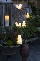 Verlicht paasfiguur voor binnen en buiten - 5 eekhoorns - 40 LEDs - Warm wit - Dimbaar - 12 cm hoog - Paasdecoratie - thumbnail