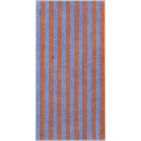 Cawö Cawö Bold 6277 blauw/terra Handdoek 50x100