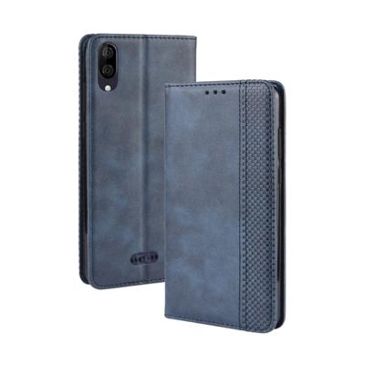 Magnetische Buckle retro Crazy Horse textuur horizontale Flip lederen case voor Wiko Y80 met houder & kaartsleuven & fotolijstjes (blauw)