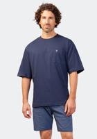 Blauwe katoenen heren shortama Hajo
