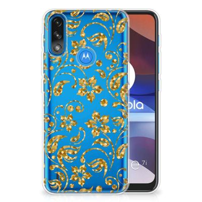 Motorola Moto E7/E7i Power | TPU Case | Gouden Bloemen Motorola Moto E7/E7i Power | TPU Case | Gouden Bloemen