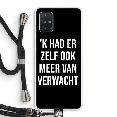 Meer verwacht - Zwart: Samsung Galaxy A71 Transparant Hoesje met koord
