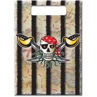 Piraten verjaardag feestzakjes - 8x stuks - Snoepzakjes/cadaeuzakjes/uitdeelzakjes