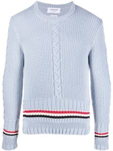 Thom Browne cardigan en laine à rayures - Bleu