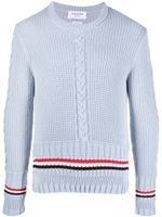 Thom Browne cardigan en laine à rayures - Bleu - thumbnail