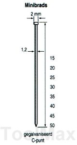 Dutack 1.2mm minibrads | 15mm | 5000 stuks - 5134028