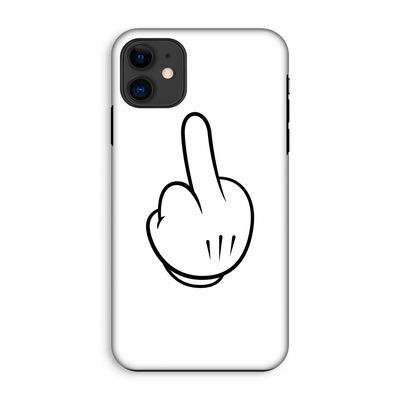 Middle finger white: iPhone 11 Tough Case