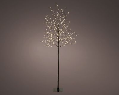 Micro LED boom d30h150 cm zwart/wit kerstverlichting - Lumineo