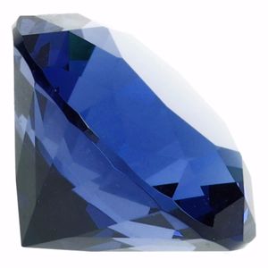 Donker blauwe nep diamant 5 cm van glas   -