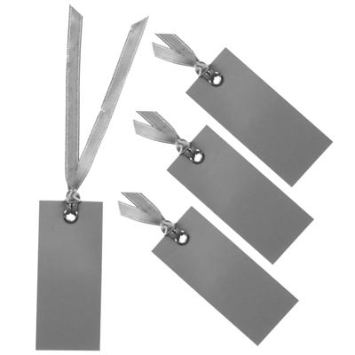 Santex Cadeaulabels met lintje - set 48x stuks - zilver - 3 x 7 cm - naam tags