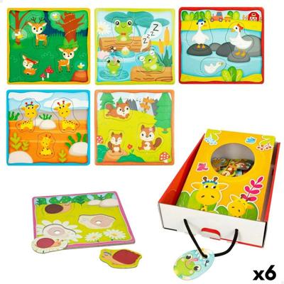 Kinderpuzzel Lisciani Giochi 16 x 0,5 x 15 cm Tactiel 18 Onderdelen (6 Stuks)