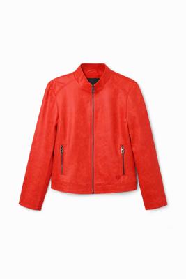 Slim bikerjacke - RED - M Slim bikerjacke - RED - M