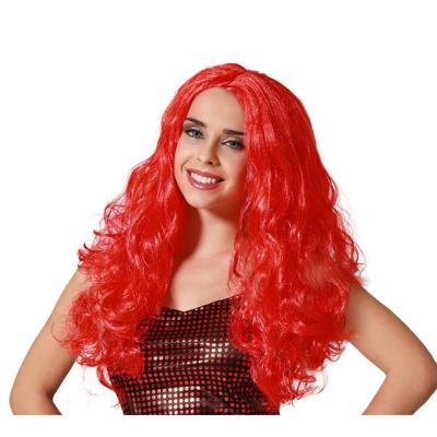 Verkleedpruik Dames - Fantasia - Rood - lang golvend haar - Beroemdheid - Prinses/zeemeermin Verkleedpruik Dames - Fantasia - Rood - lang golvend haar - Beroemdheid - Prinses/zeemeermin