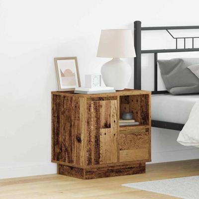 Nachtkastje met 2 pcs Oud Hout 50 x 34.5 x 50 cm. Bewerkt hout