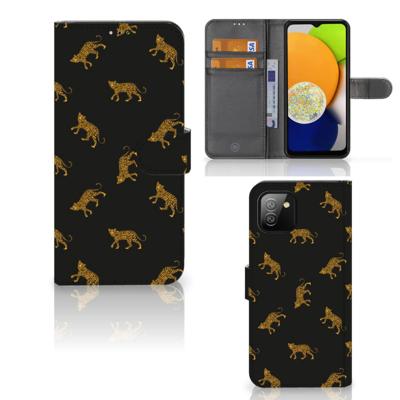Telefoonhoesje | Met pasjeshouder | voor Samsung Galaxy A03 Leopards