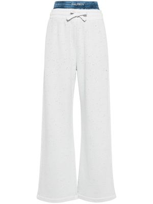 Halfboy pantalon de jogging droit à design superposé - Bleu