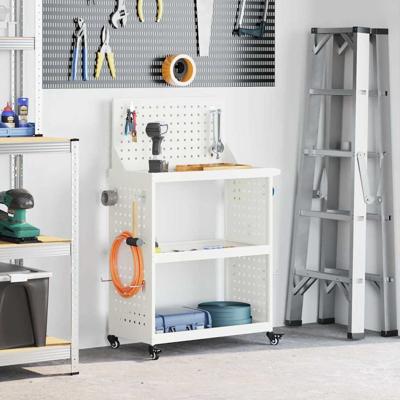 Gereedschapswagen Wit 65 x 35 x 111 cm Koudgewalst staal