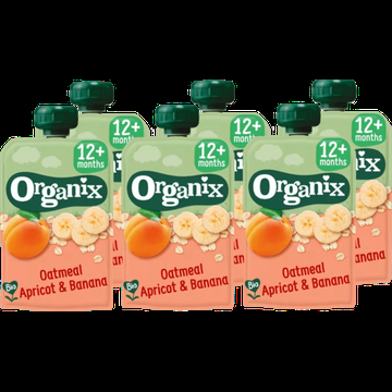 6 x Organix Knijpfruit Havermout, abrikoos & banaan 12mnd bij Jumbo