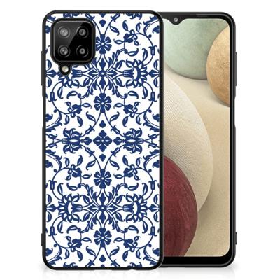 Samsung Galaxy A12 Bloemen Hoesje Flower Blue