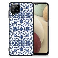 Samsung Galaxy A12 Bloemen Hoesje Flower Blue