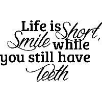 Life is short, smile - Muursticker - thumbnail