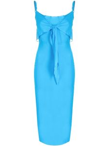 Patou robe mi-longue à taille nouée - Bleu