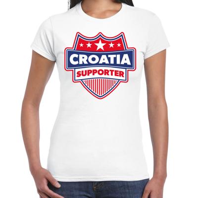 Kroatie supporters t-shirt - wit - voor dames - Croatia - landen shirts - kleding - sport