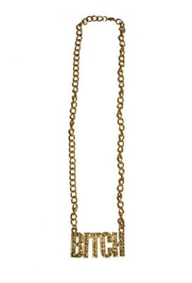 Gouden schakelketting Bitch
