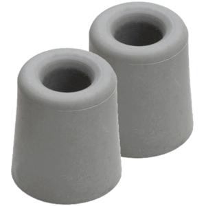 Deurstopper - 5x stuks - grijs - rubber - 4,8x3,7 cm - RVS - deurbuffer