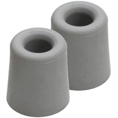 Deurstopper - 5x stuks - grijs - rubber - 4,8x3,7 cm - RVS - deurbuffer