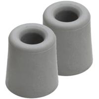Deurstopper - 5x stuks - grijs - rubber - 4,8x3,7 cm - RVS - deurbuffer