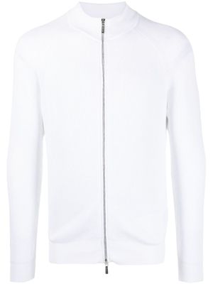 Moorer sweat à fermeture zippée - Blanc