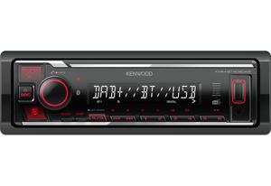 Kenwood KMMBT408DAB Autoradio enkel DIN Bluetooth handsfree, Aansluiting voor stuurbediening, DAB+ tuner