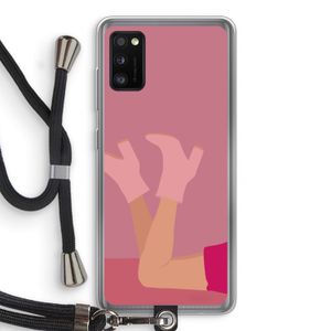 Pink boots: Samsung Galaxy A41 Transparant Hoesje met koord