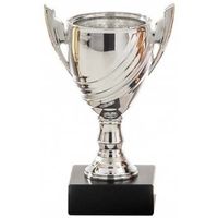 Zilveren trofee beker tweede prijs 13 cm   - - thumbnail