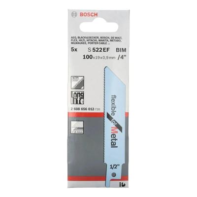 Bosch Professional S522EF Reciprozaagblad 100mm Flexible for Metal VE=5 - 2608656012