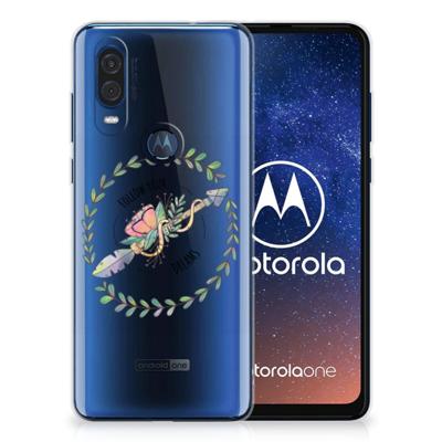 Motorola One Vision Telefoonhoesje met Naam Boho Dreams Motorola One Vision Telefoonhoesje met Naam Boho Dreams