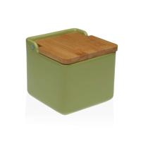 Zoutvaatje met deksel Versa Groen Keramisch 12,2 x 11,5 x 12,2 cm